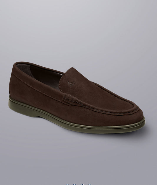 Charles Tyrwhitt chocolate brown nubuck trainer slipon