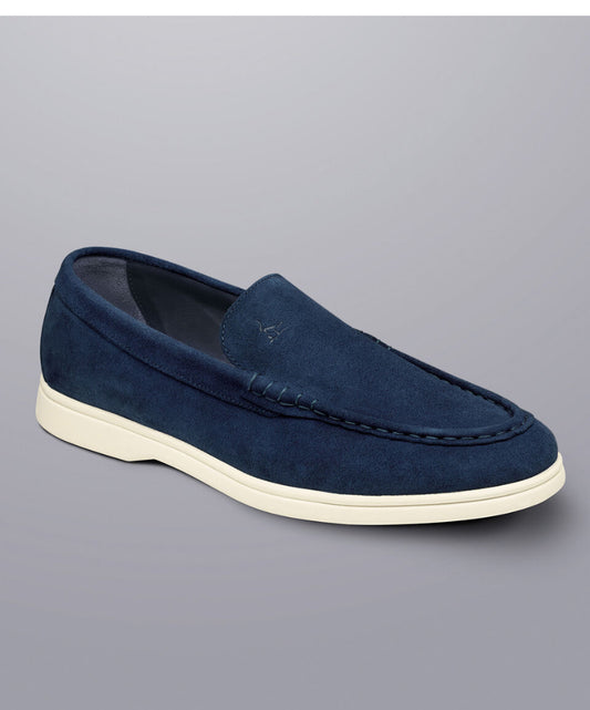 Charles Tyrwhitt navy suede slipon loafer