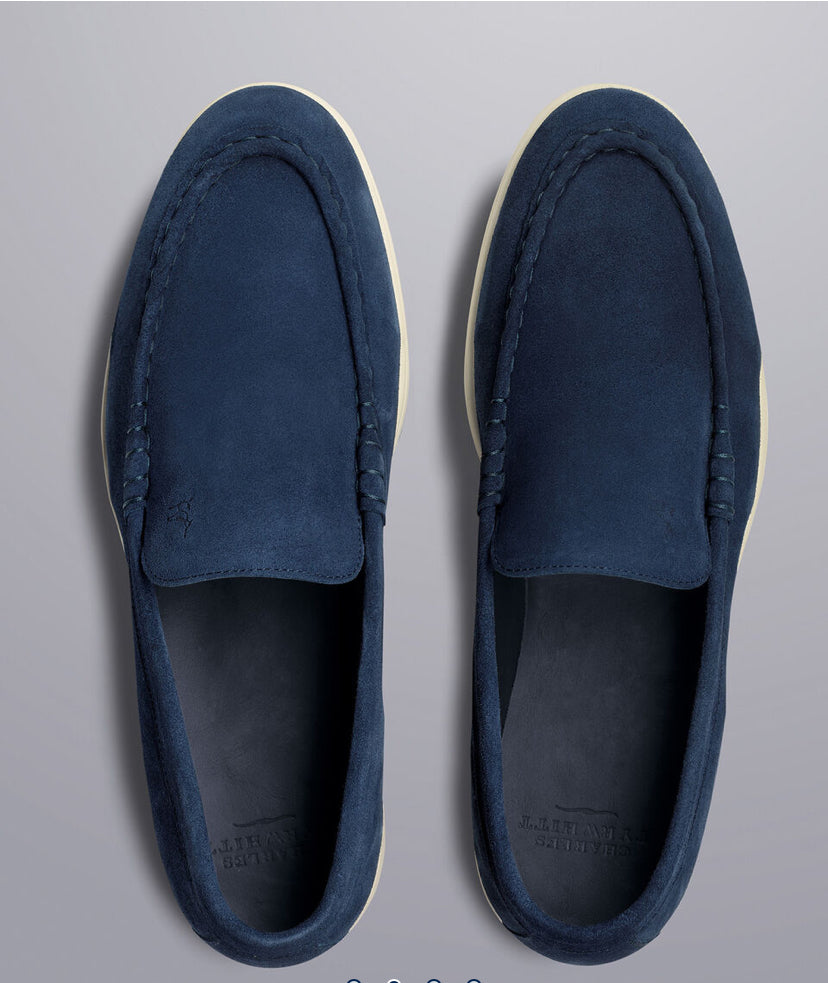 Charles Tyrwhitt navy suede slipon loafer