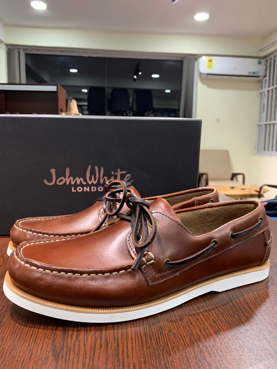 John White brown boat shoe