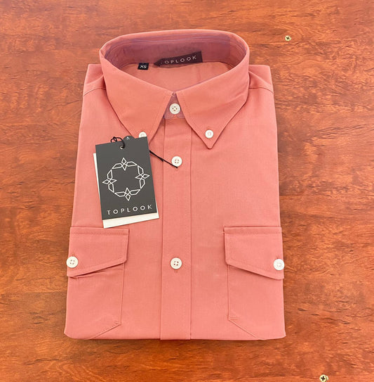 Toplook Old Rose Double Pocket Shirt