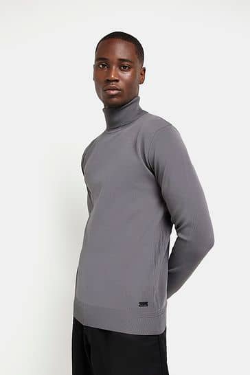 River Island Grey Turtlenecks Shirt