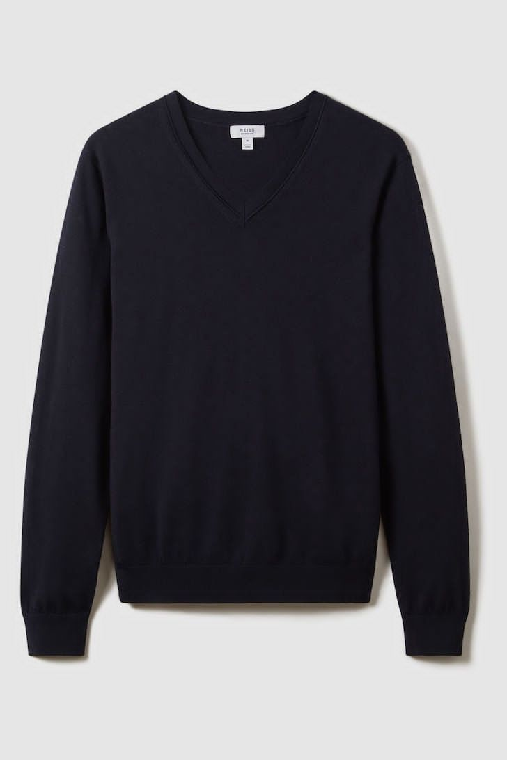 Next V Navy Jumper Shirt