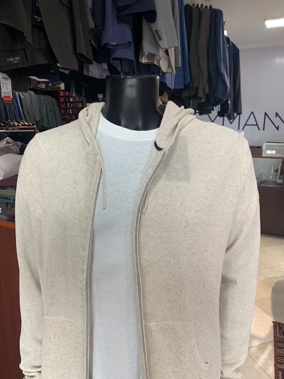 Carl Gross Beige Knitted Hoodie