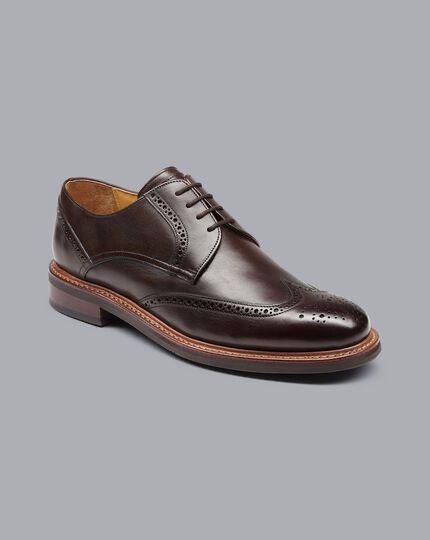 Charles Tyrwhitt Dark Chocolate Brogue Derby Rubbersole Shoe