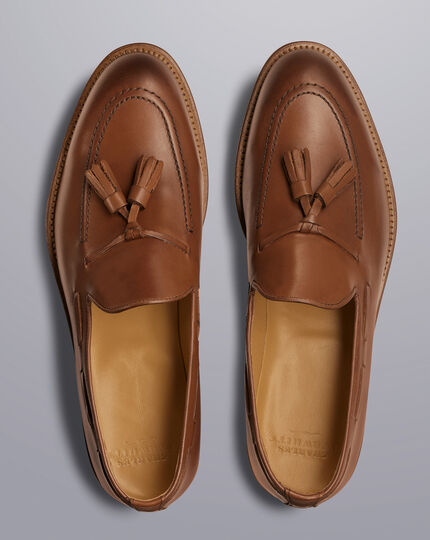 Charles Tyrwhitt chocolate leather tassel loafer