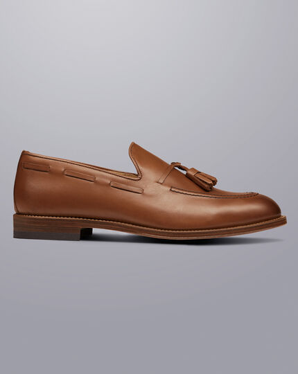 Charles Tyrwhitt chocolate leather tassel loafer