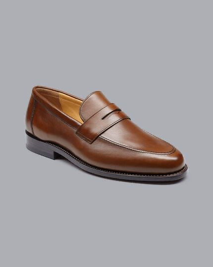 Charles Tyrwhitt dark tan saddle loafer