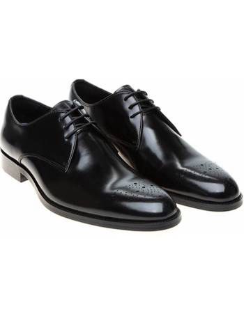 John White Black Brogue Derby Shoe