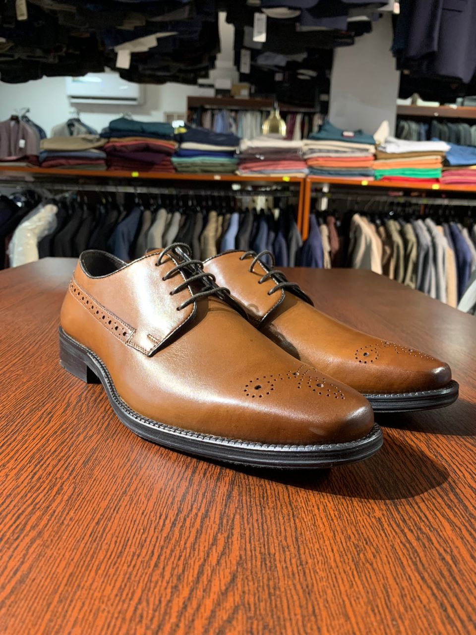 John White Tan Derby Brogue Shoe