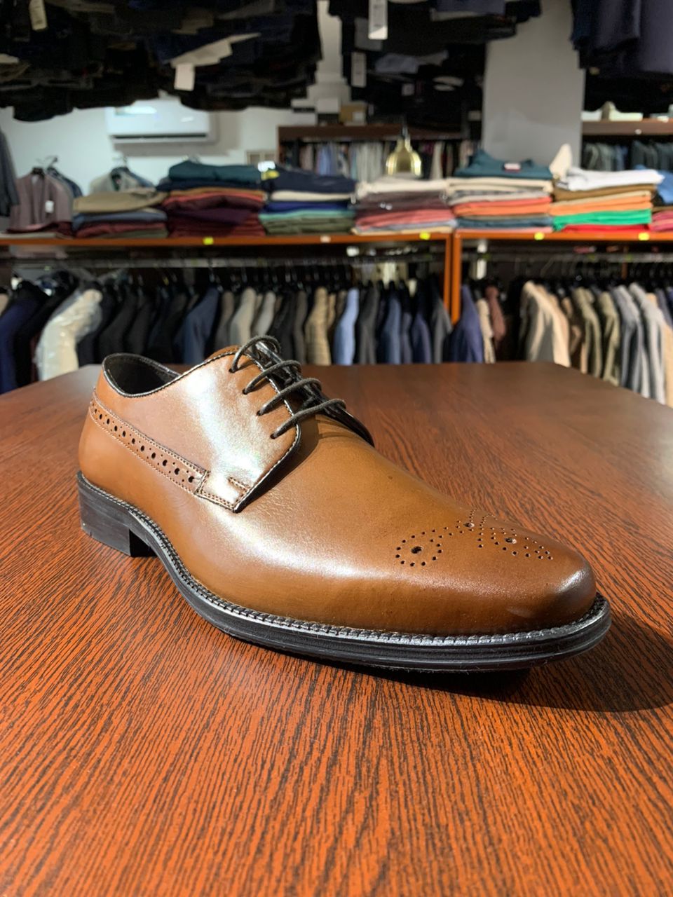 John White Tan Derby Brogue Shoe