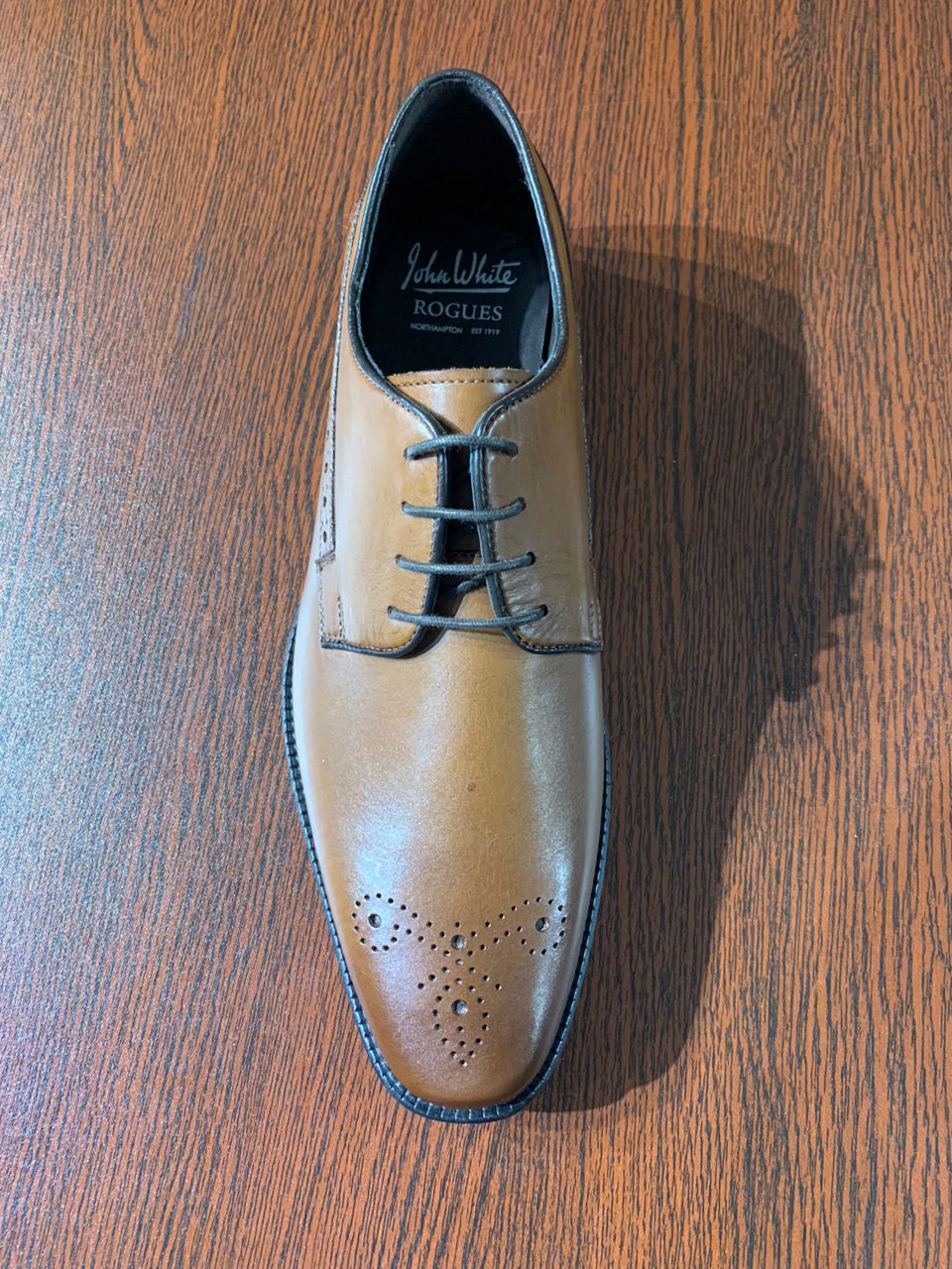 John White Tan Derby Brogue Shoe