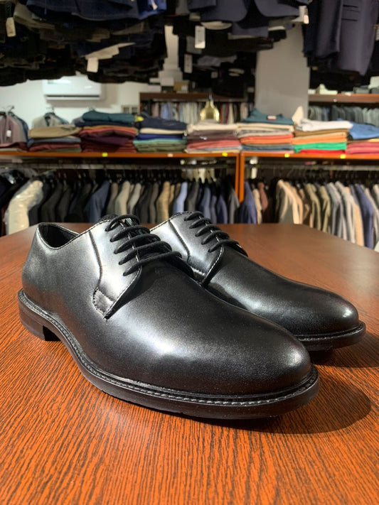 John White Black Derby Shoe