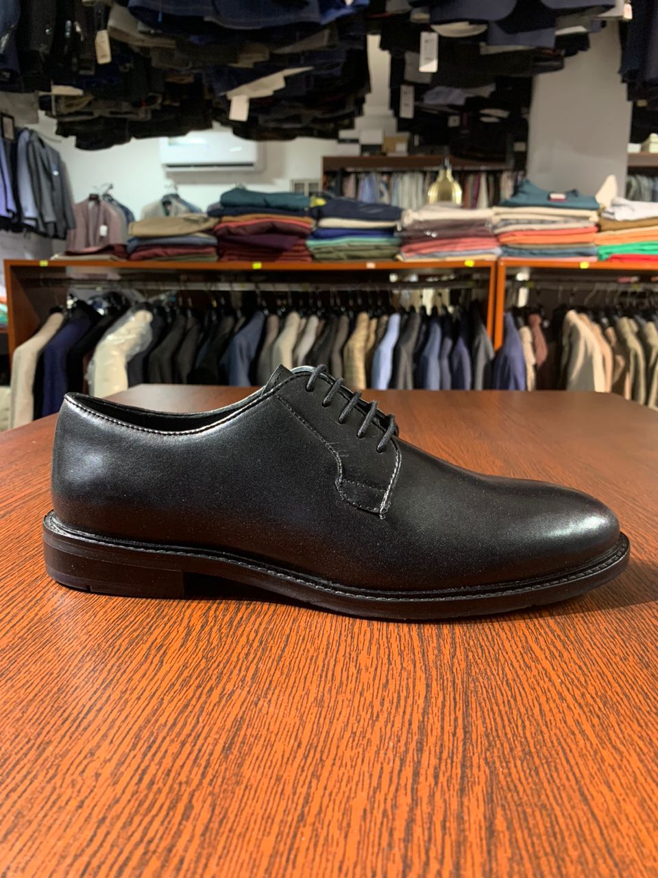 John White Black Derby Shoe